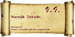 Vucsák István névjegykártya